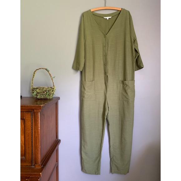 The Nines by Hatch Pants - The Nines by Hatch olive green maternity jumpsuit